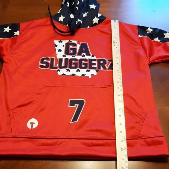 GA SLUGGERZ Youth XL Red White and Blue Warm Hoodie - Picture 6 of 9
